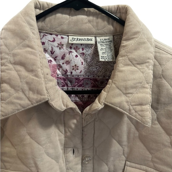 St. John's Bay Quilted Utility Jacket in Beige size XL - Picture 2 of 6
